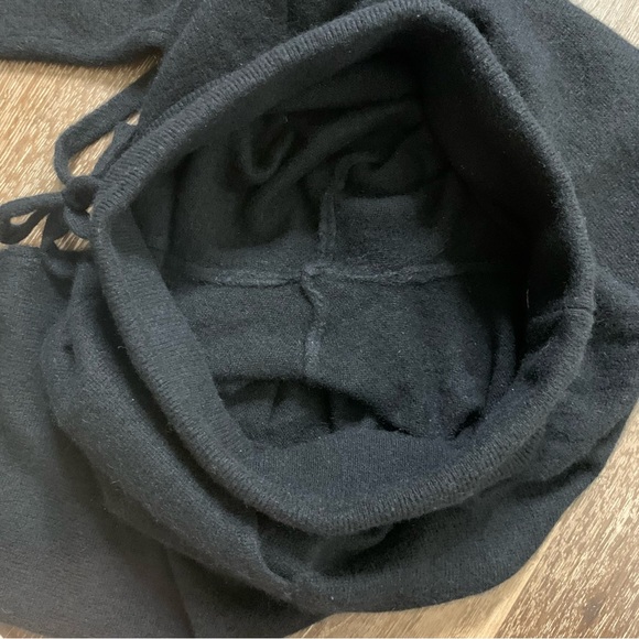 White + Warren black 100% cashmere drawstring joggers S - Picture 9 of 10